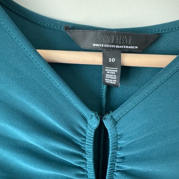 Elegant Teal Ruched Dress - Picture 8 of 10